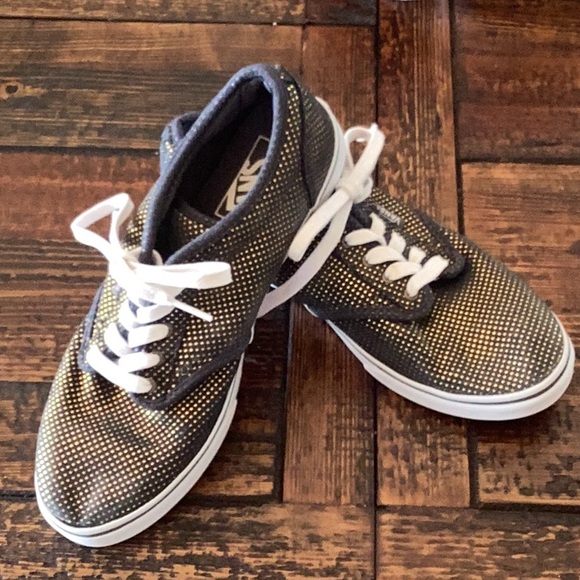 Vans Shoes - Vans Navy and Gold Sneakers Sz 8